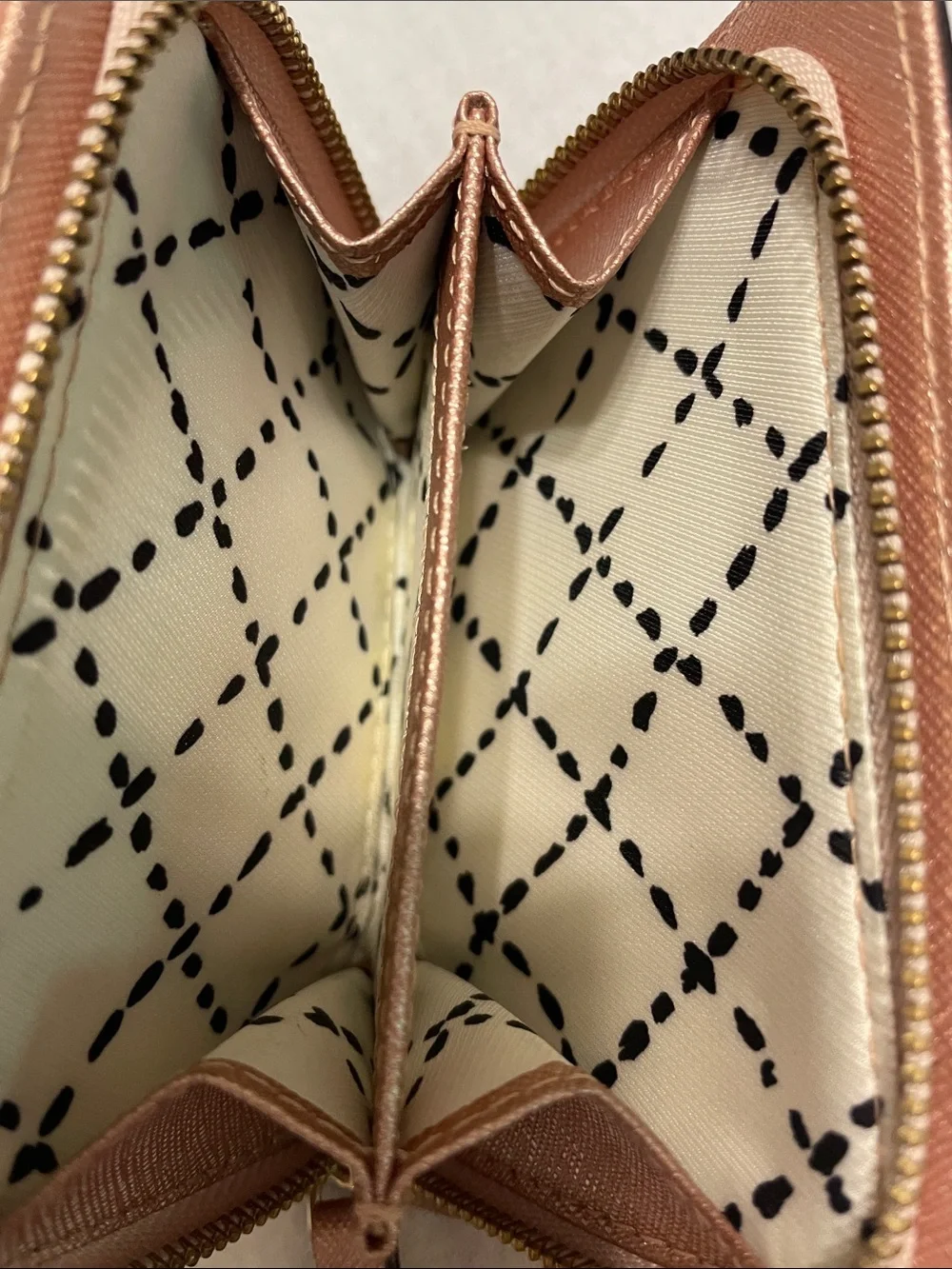 kate spade metallic rose gold compact cardholder